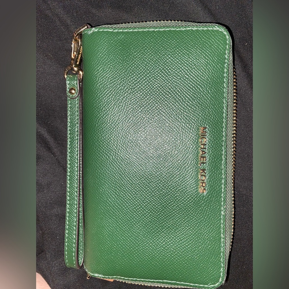 green Michael Kors wallet
